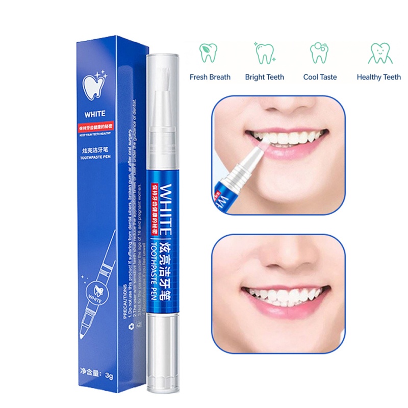 Teeth Whitening Bleaching Kit - ปากกาฟอกฟันขาว เจลฟอกฟันขาวระดับมืออาชีพ ขจัดคราบจากกาแฟและควันบุหรี่ ยิ้มสดใส ดูแลช่องปาก ชุดฟอกฟันขาว
