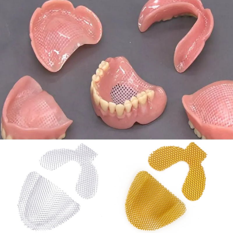 Teeth Whitening Trays - 20 ชิ้น Upper ฟันปลอมเสริมตาข่าย Palatal ทันตกรรม