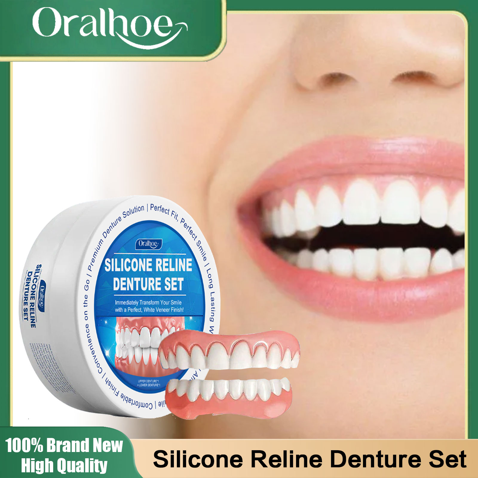 Teeth Whitening Veneers - ฟันปลอมซิลิโคนนุ่ม วีเนียร์ฟันบนและล่าง กระชับพอดี ป้องกันการหลุดร่วง เพิ่มความมั่นใจ ฟันปลอมแบบเต็มชุด