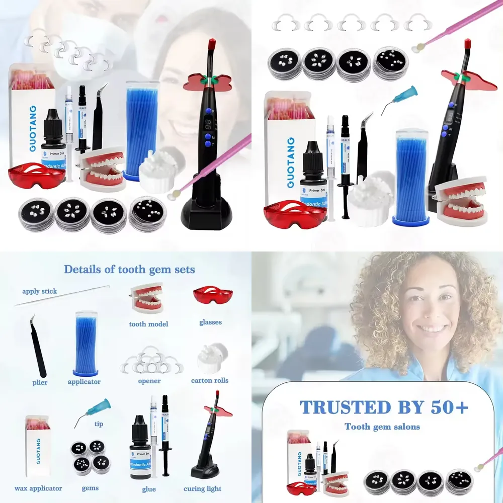 Teeth Whitening Light Kit - 【CHIMU HOME】 ชุดอุปกรณ์ตกแต่งฟันแบบมืออาชีพ ประกอบด้วยไฟบ่มและกาวสำหรับอุปกรณ์เสริมฟอกสีฟัน
