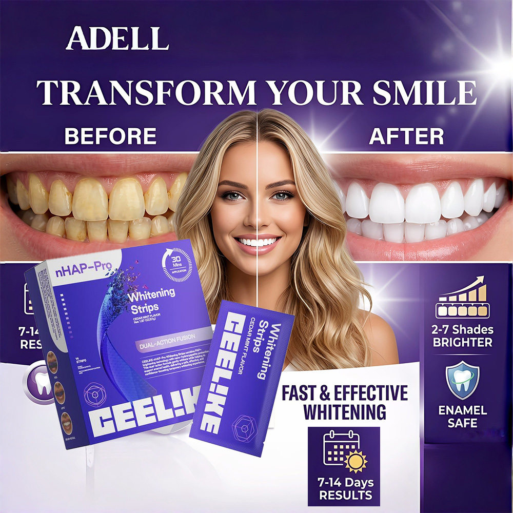 Teeth Whitening Street - แผ่นฟอกสีฟันสีม่วง 14 ชิ้น ปลอดภัยต่อเคลือบฟัน ให้ฟันขาวขึ้น 2-7