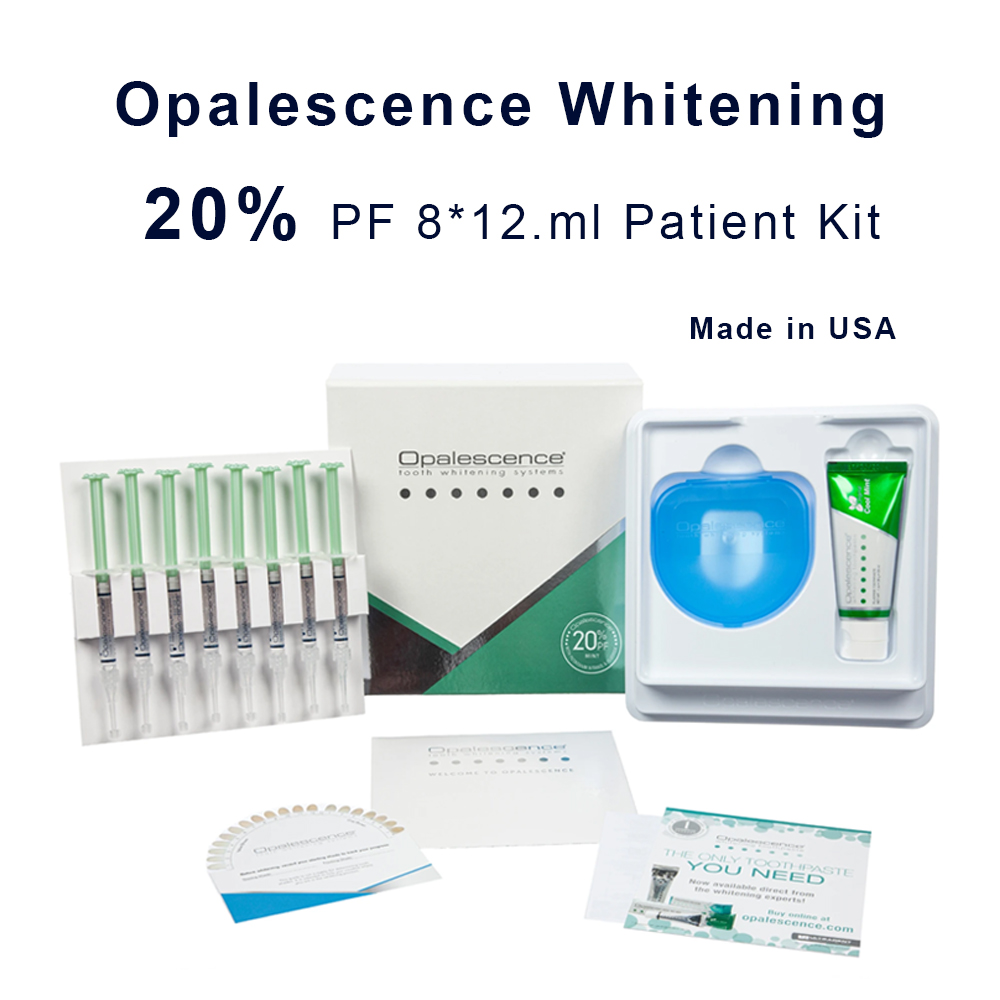 Teeth Whitening Bleaching Kit - 20% pF 20 16ชุดเจล8x1.2มล. ชุดคนไข้อัลตร้าเดนต์ฟอกสีมืออาชีพที่บ้านวัสดุทันตกรรม16%