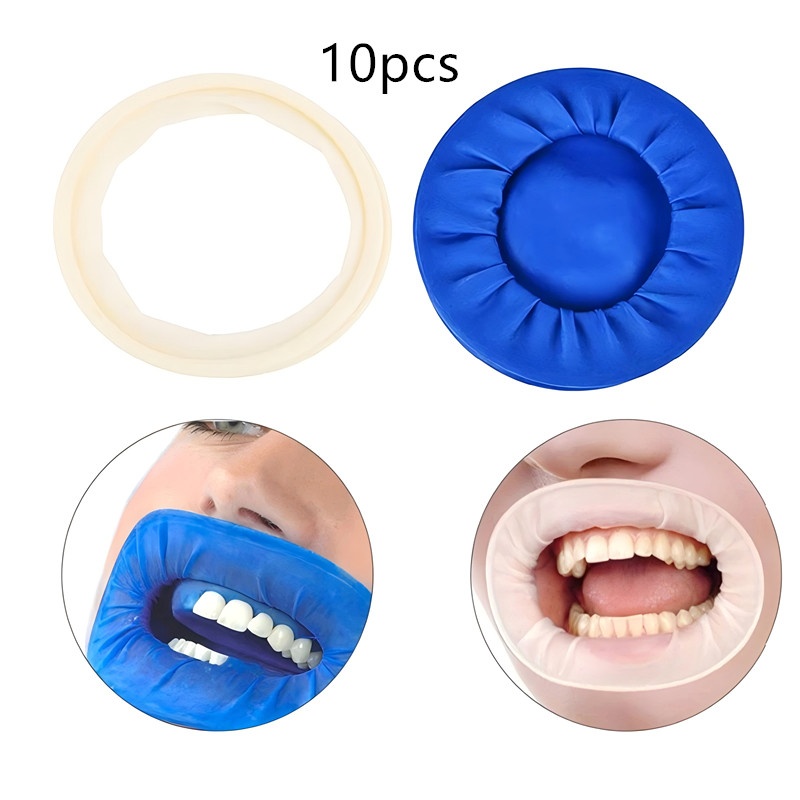 Teeth Whitening Gingival Barrier - 10 ชิ้นทันตกรรมยางทิ้งหมันเปิดปาก Oral Cheek Retractor Expander