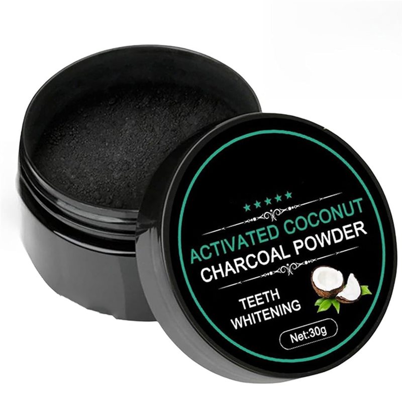 Teeth Whitening Activated Organic Charcoal - 【สินค้ายอดนิยมของผู้บริโภค】ผงฟอกสีฟัน ถ่านกัมมันต์ น้ำยาทำความสะอาดฟันจากธรรมชาติเพื่อรอยยิ้มที่สดใสยิ่งขึ้น สูตรมะพร้าวออร์แกนิ