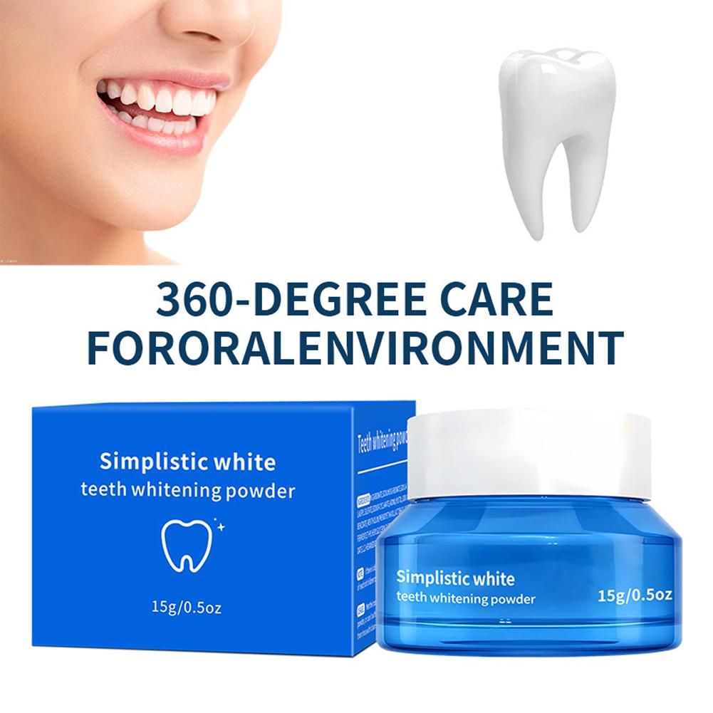 Teeth Whitening Zimba - ผงฟอกฟันขาว 15 กรัม ผลิตภัณฑ์ดูแลเคลือบฟันระดับพรีเมียม ช่วยให้ลมหายใจสดชื่น ทำความสะอาดช่องปาก