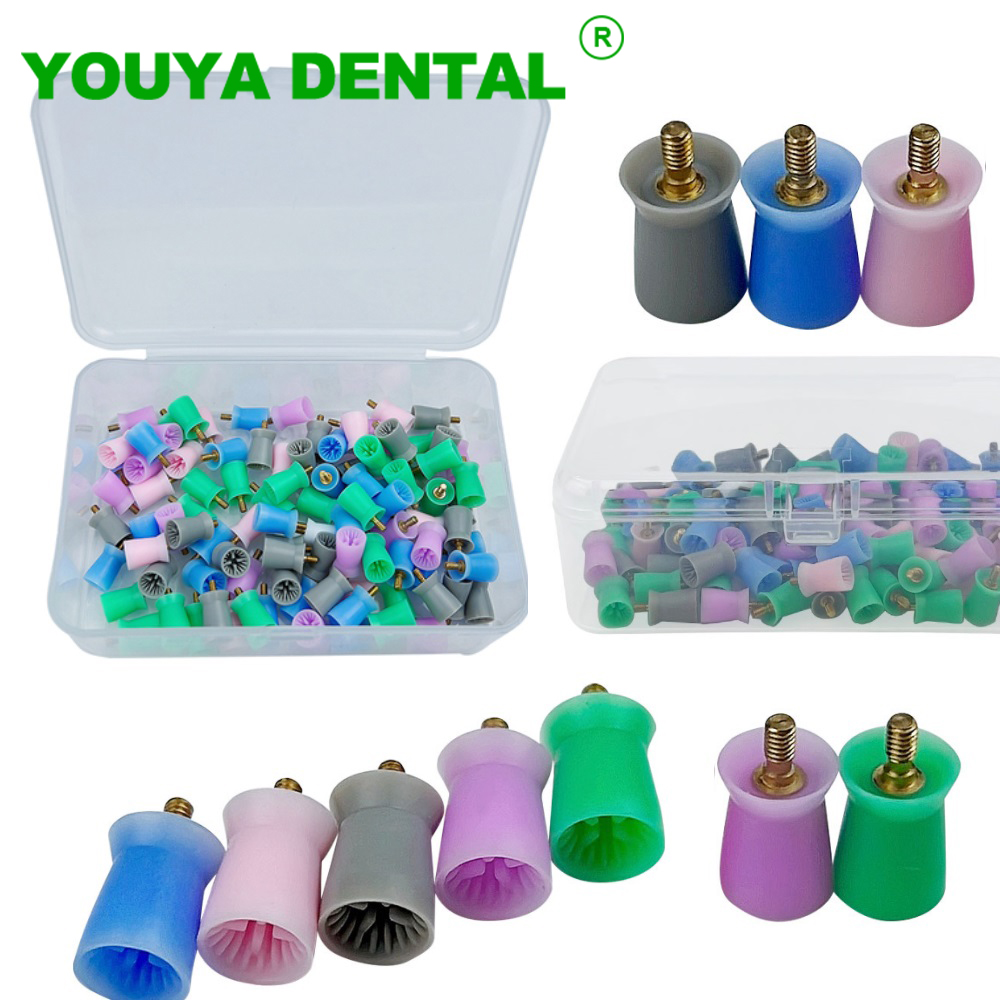 Teeth Whitening Kit Professional - 100 ชิ้น/กล่อง ถ้วยขัดฟันแบบขันเกลียว/แบบล็อค สำหรับขัดฟันขาว หัวแปรงขัดฟัน อุปกรณ์สำหรับทันตแพทย์