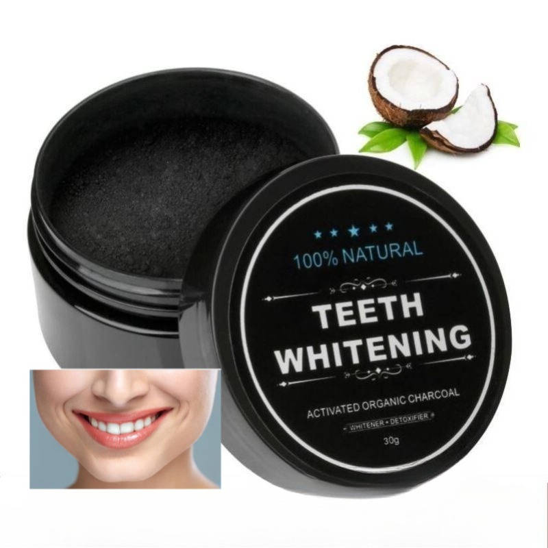 Teeth Whitening Zimba - ผงฟอกสีฟันถ่านกัมมันต์ 1 กล่อง, ผงทำความสะอาดฟันถ่าน, ผงถ่านกัมมันต์กะลามะพร้าวคลาสสิก