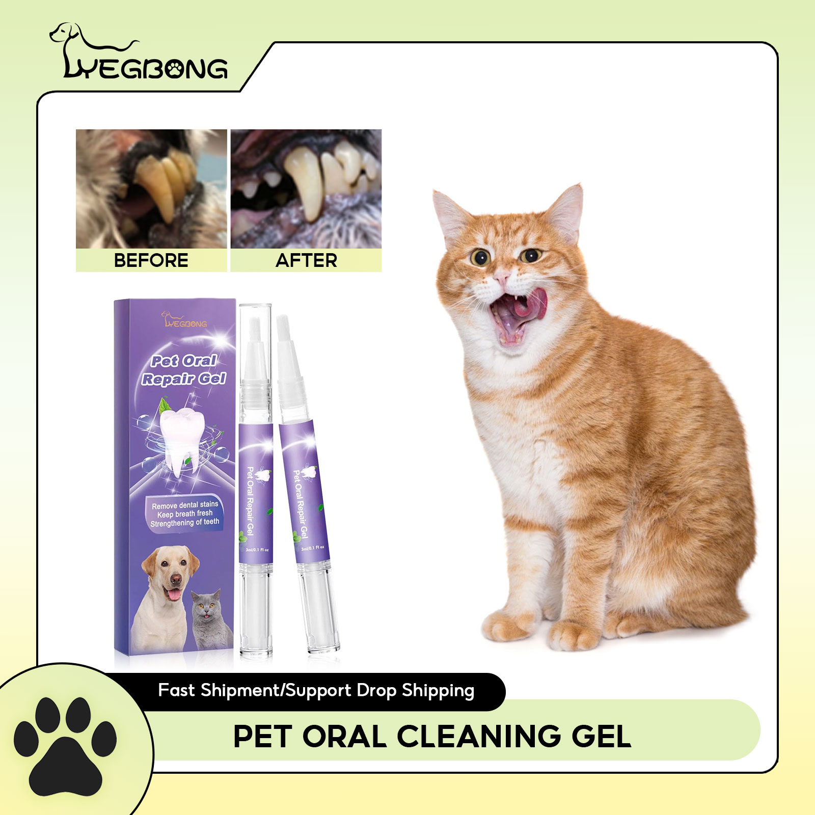Teeth Whitening From Home - สัตว์เลี้ยง Oral Repair GEL Puppy Tartar