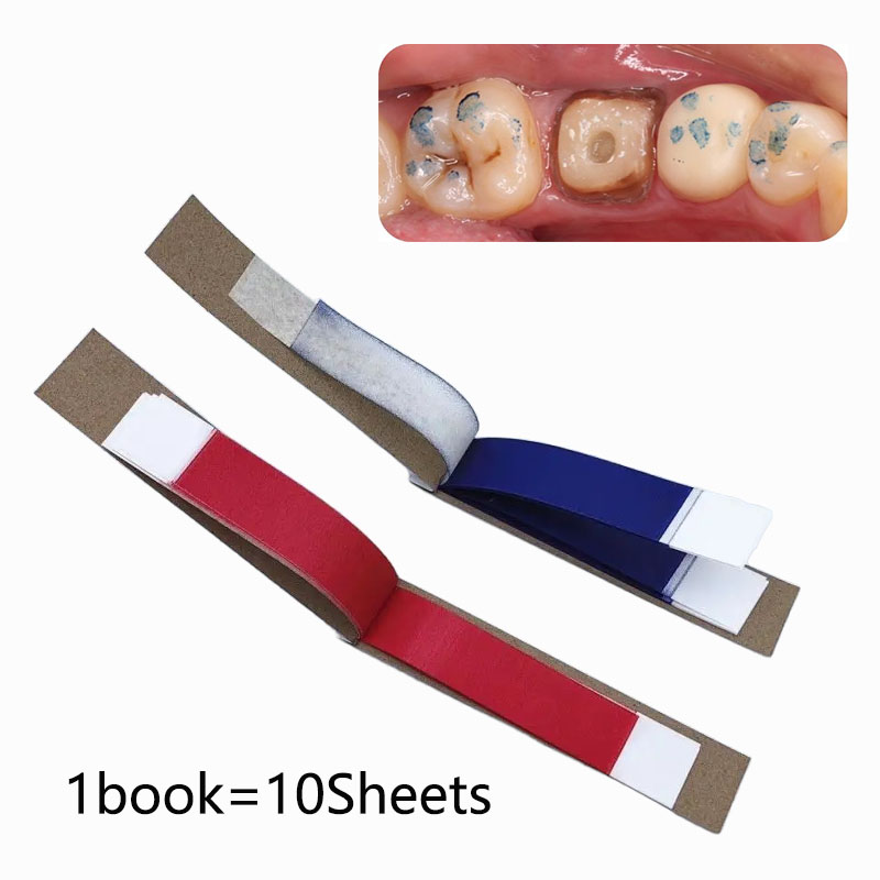Teeth Whitening Street - 1 หนังสือ/10 แผ่นทันตกรรมจัดฟันแถบทันตแพทย์ช่องปากฟัน Care วัสดุสีฟ้า/สีแดง Articulating