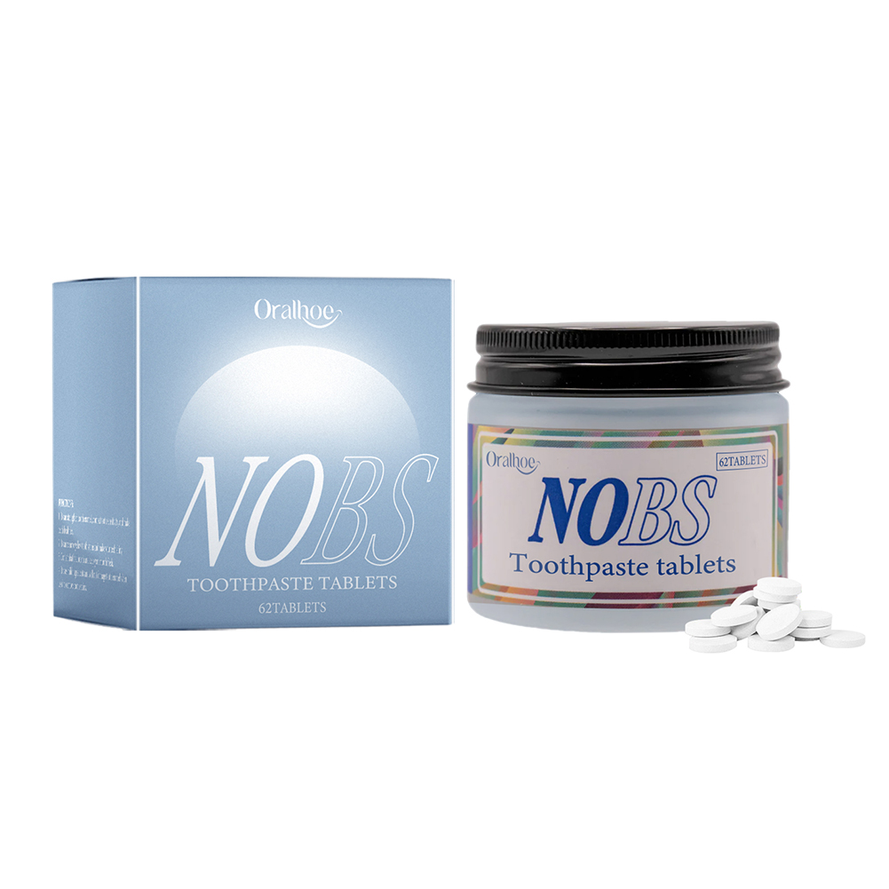 Teeth Whitening Baking Soda - แท็บเล็ตยาสีฟัน NOBS - นาโนไฮดรอกซีอาไนต์, ปราศจากแป้ง, เป็นมิตรกับสิ่งแวดล้อมและการเดินทาง