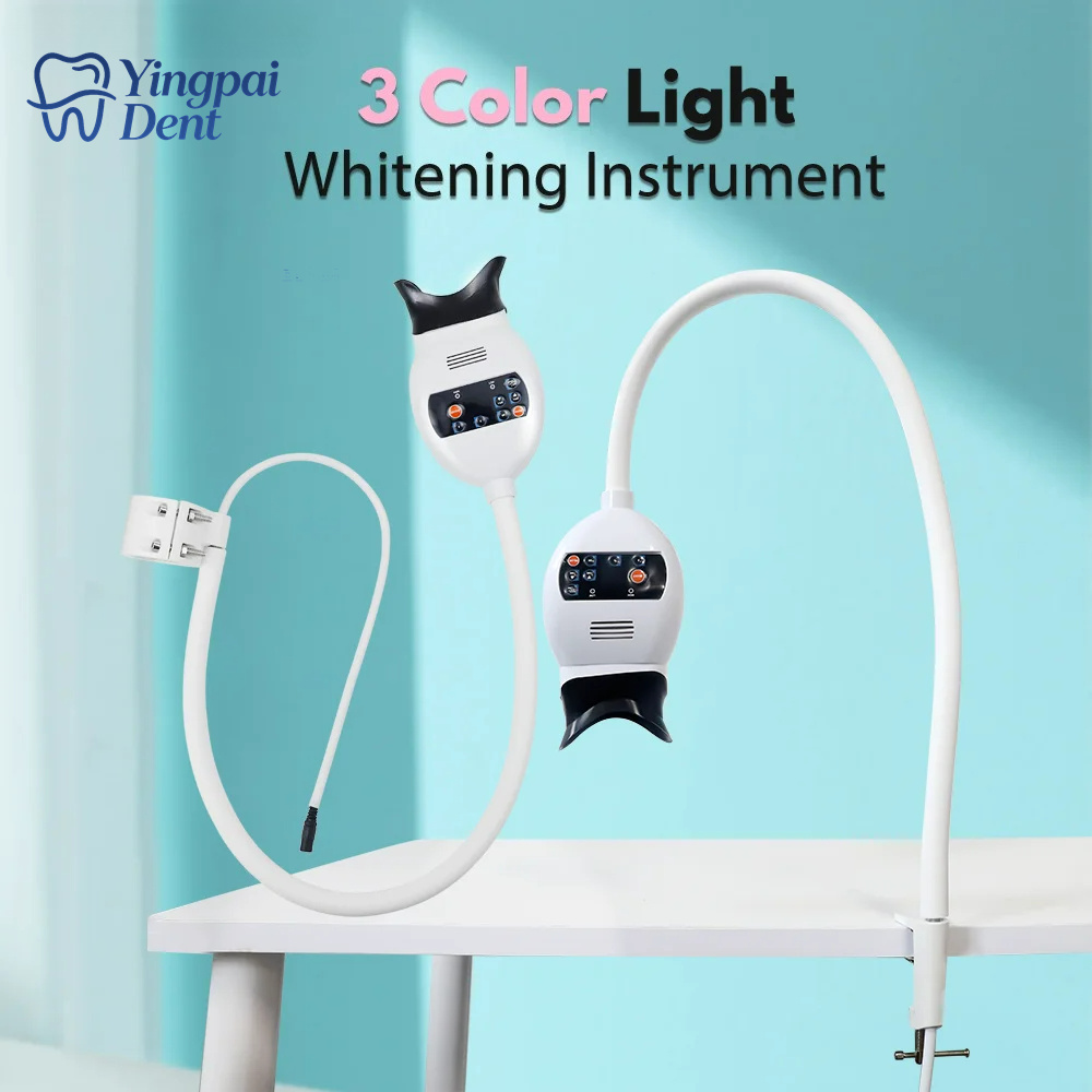 Teeth Whitening Free - เครื่องเร่งฟอกสีฟัน LED ปรับได้ 3 สี พร้อมหลอดไฟเย็นสำหรับทันตกรรม