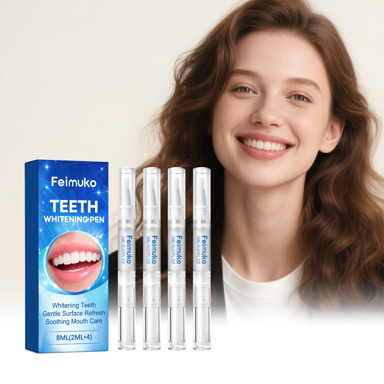 Teeth Whitening Bleaching Kit - 4 ชิ้น ปากกาเจลฟอกสีฟัน ขจัดคราบ ฟันเหลือง ฟอกสีฟัน