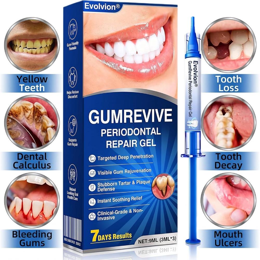 Teeth Whitening Bleaching Kit - ชุดดูแลสุขภาพช่องปากแบบมืออาชีพ ช่วยบรรเทาอาการทันที เจลซ่อมแซมเหงือกและคราบหินปูน GUMREVIVE เจลซ่อมแซมเหงือกและปริทันต์