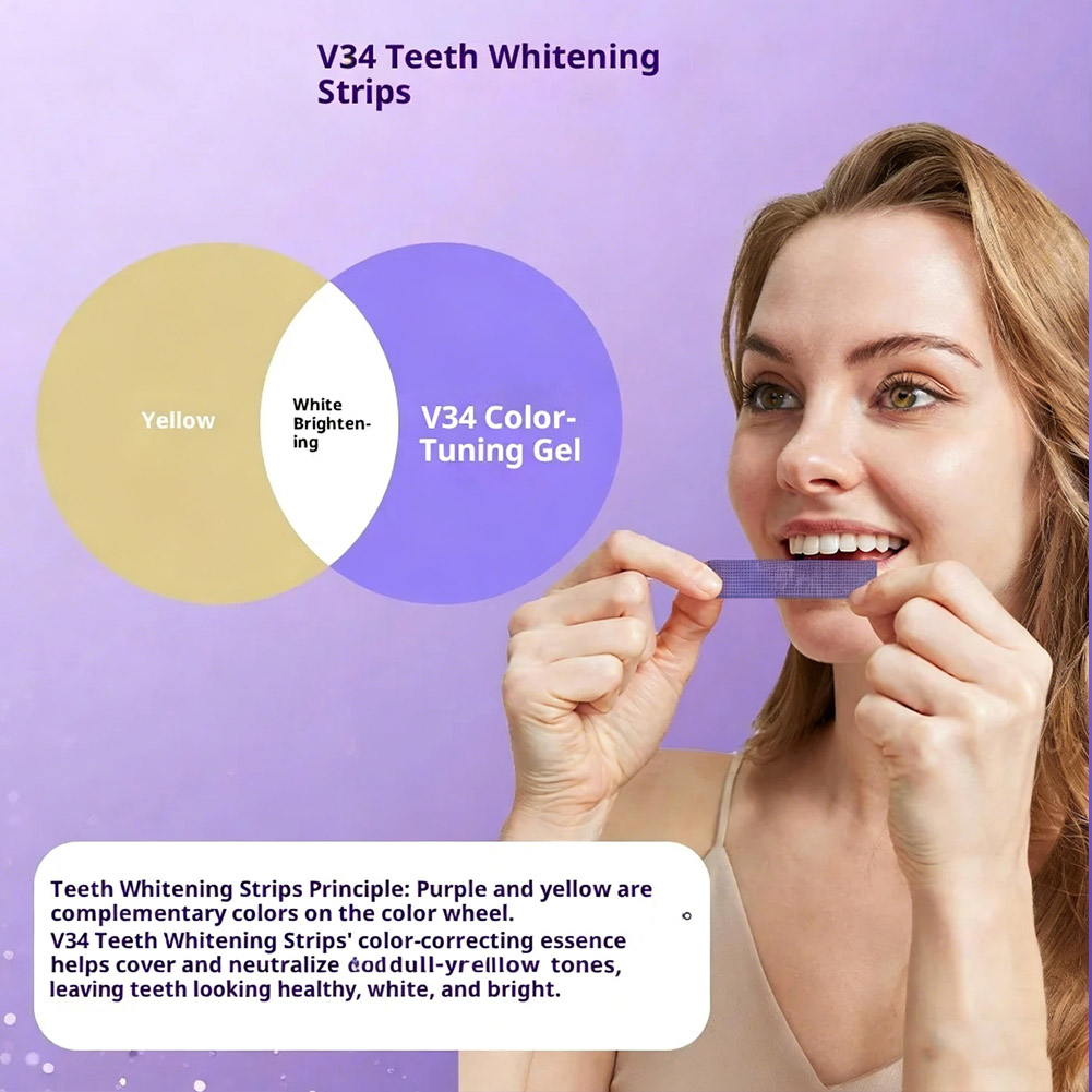 แผ่นฟอกฟันขาวสีม่วง 7 ชิ้น ชุด - Teeth Whitening Bleaching Kit บทวิจารณ์และราคา