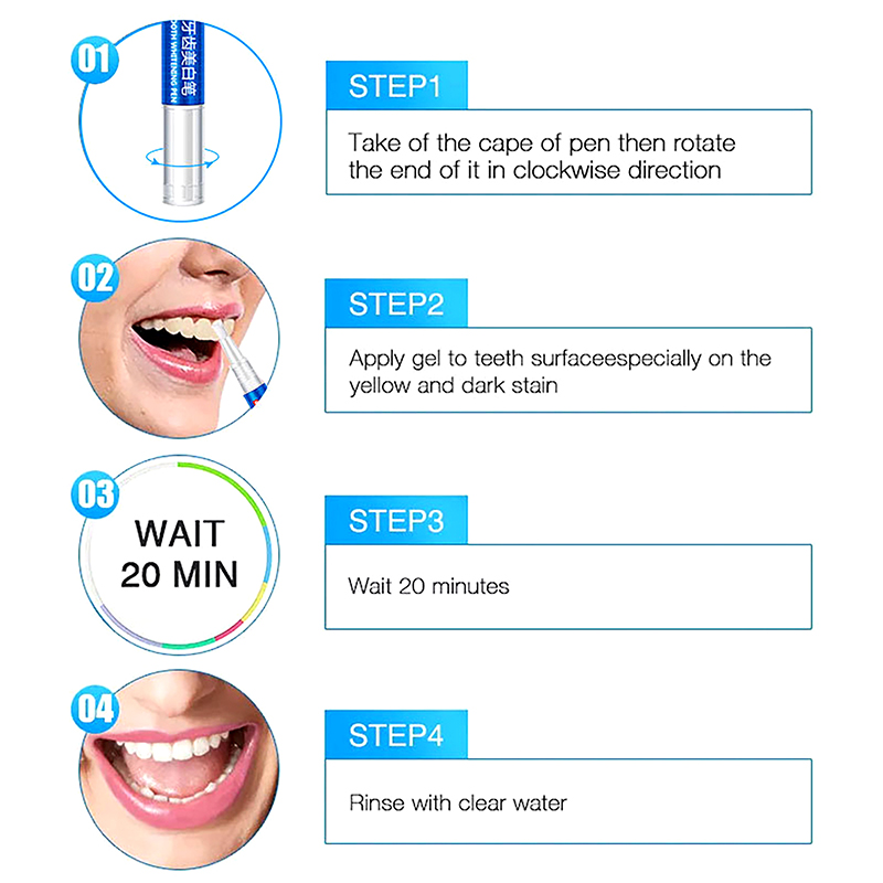 ปากกาฟอกฟันขาว เจลฟอกฟันขาวระด - Teeth Whitening Bleaching Kit บทวิจารณ์และราคา
