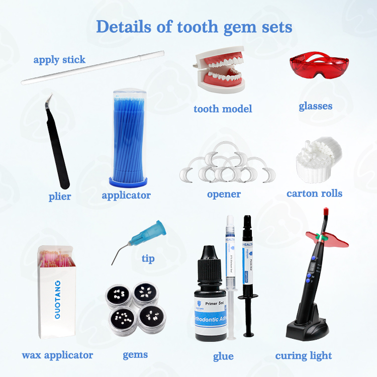 ชุดอุปกรณ์ติดเพชรฟันแบบมืออาชี - Teeth Whitening Light Kit บทวิจารณ์และราคา