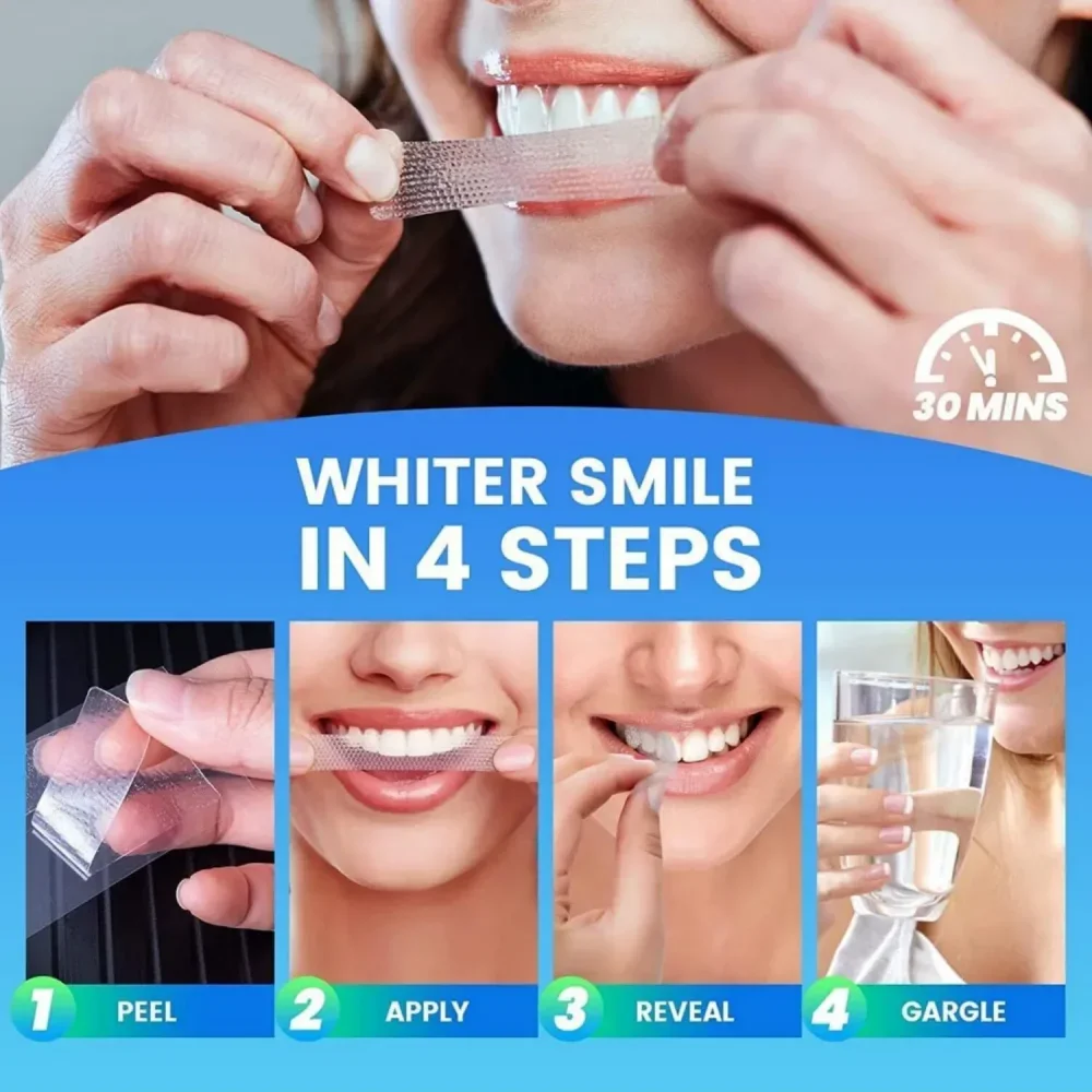 แผ่นฟอกฟันขาว 7 คู่/แพ็ค ชุดดู - Whitening Strip 3D บทวิจารณ์และราคา