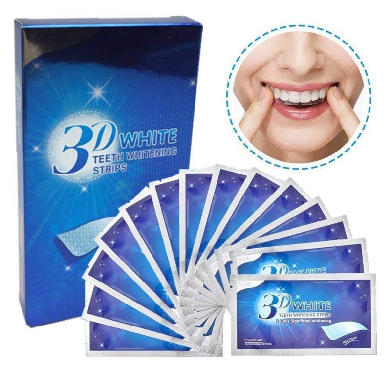 7 คู่ฟันแถบไวท์เทนนิ่งสำหรับฟั - Whitening Strip 3D บทวิจารณ์และราคา