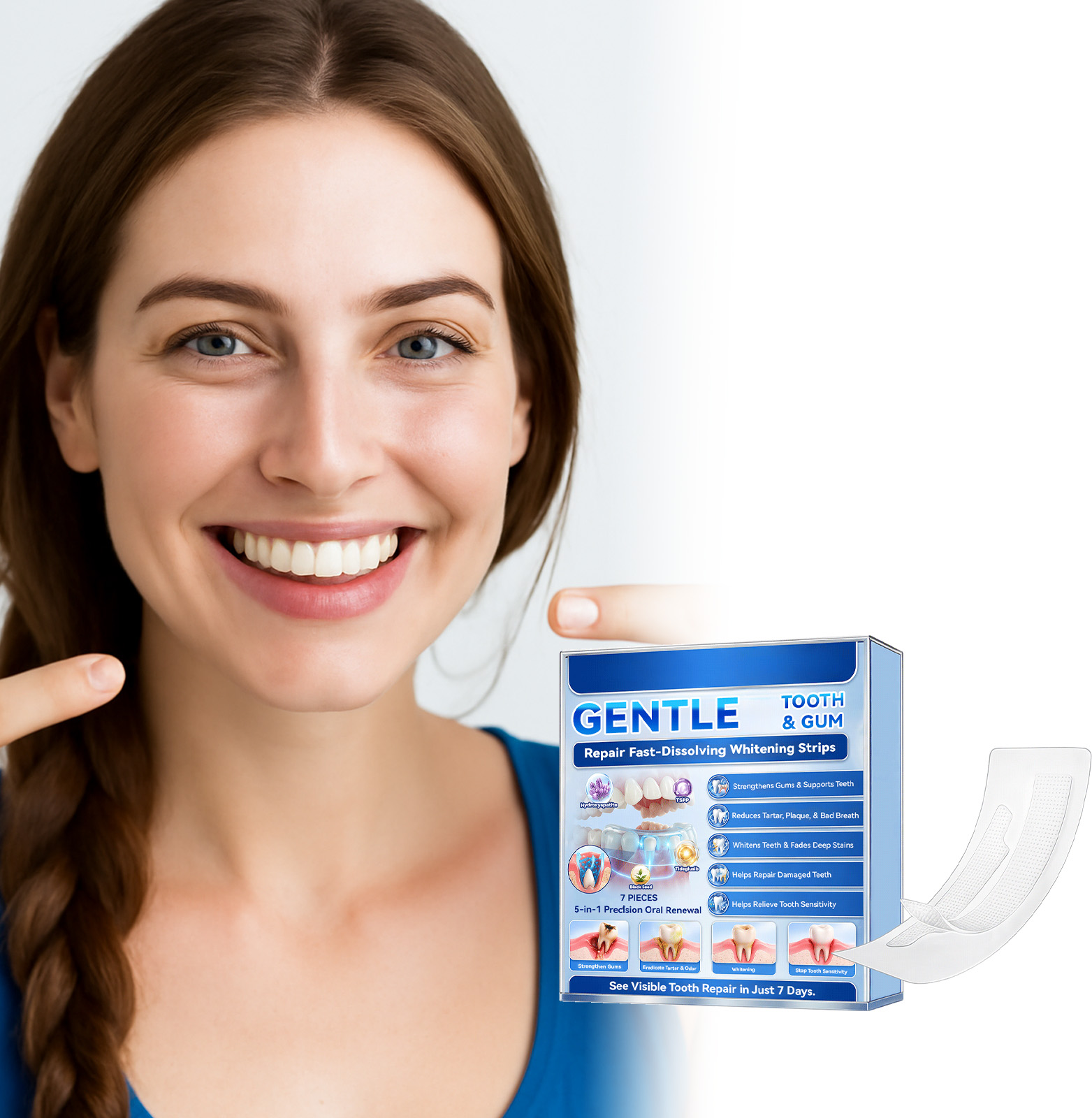 แผ่นฟอกสีฟัน ผลลัพธ์รวดเร็ว 7  - Teeth Whitening Fast บทวิจารณ์และราคา