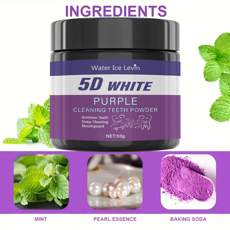 ผงทำความสะอาดฟัน 5D สีขาวม่วง  - Teeth Whitening Baking Soda บทวิจารณ์และราคา
