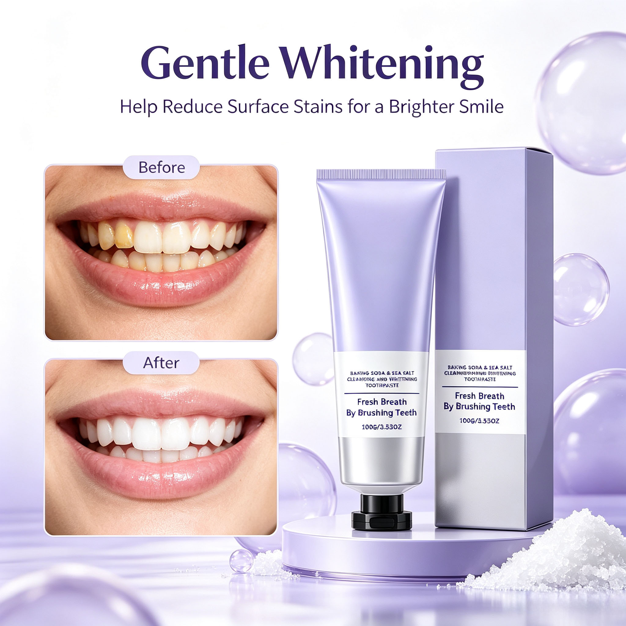 ยาสีฟันเบกกิ้งโซดาและเกลือทะเล - Teeth Whitening Baking Soda บทวิจารณ์และราคา