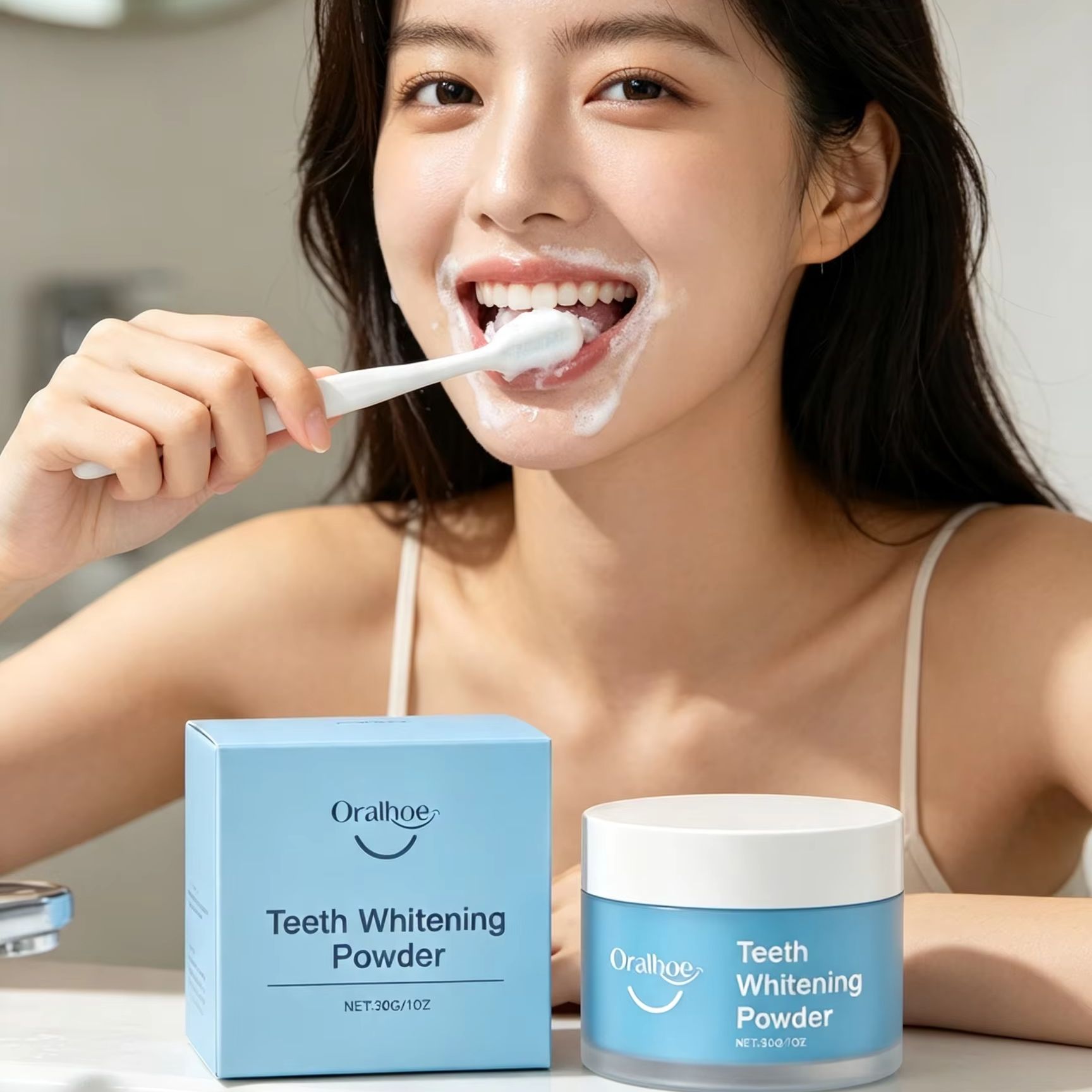 ผงแปรงฟัน Oralhoe สำหรับขจัดคร - Teeth Whitening Street บทวิจารณ์และราคา