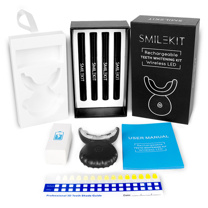 ใหม่ไฟฟ้าฟอกสีฟัน LED บ้านไร้ส - Teeth Whitening Bleaching Kit บทวิจารณ์และราคา
