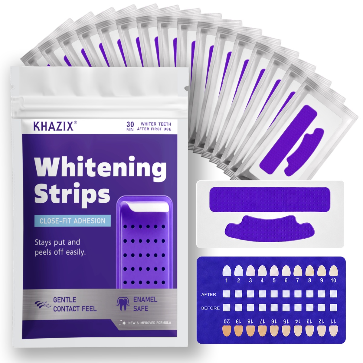 แผ่นฟอกสีฟัน 7 ชิ้น เพื่อรอยยิ - Teeth Whitening Street บทวิจารณ์และราคา
