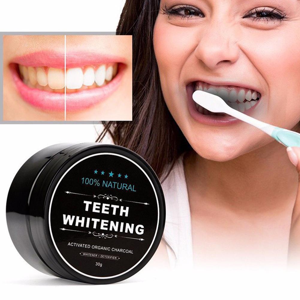 ผงถ่านกะทิและถ่านไม้ไผ่สำหรับฟ - Teeth Whitening Activated Organic Charcoal บทวิจารณ์และราคา