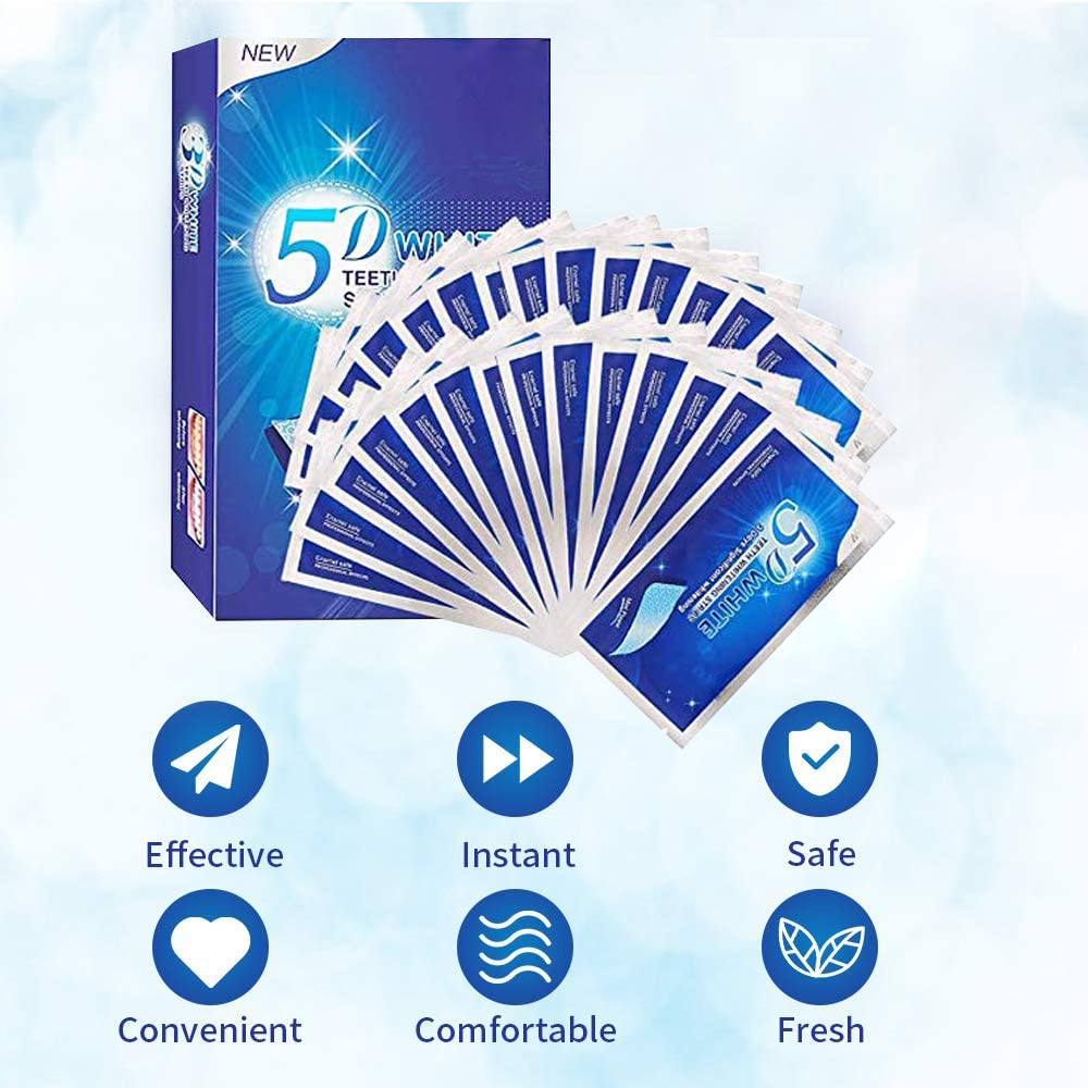 แผ่นฟอกสีฟันขาว 5D ไวท์เทนนิ่ง - Teeth Whitening Street บทวิจารณ์และราคา