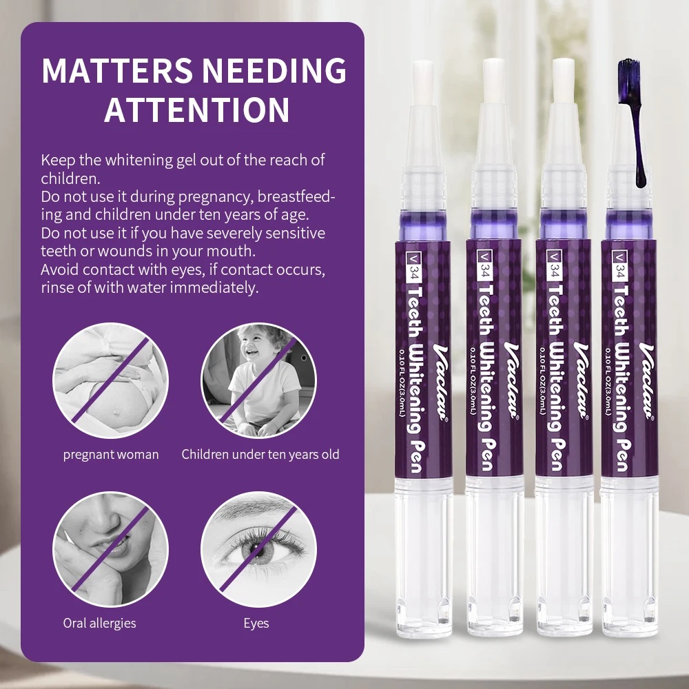 ปากกาเจลฟอกสีฟันสีม่วง วาคลาฟ  - Teeth Whitening Fast บทวิจารณ์และราคา