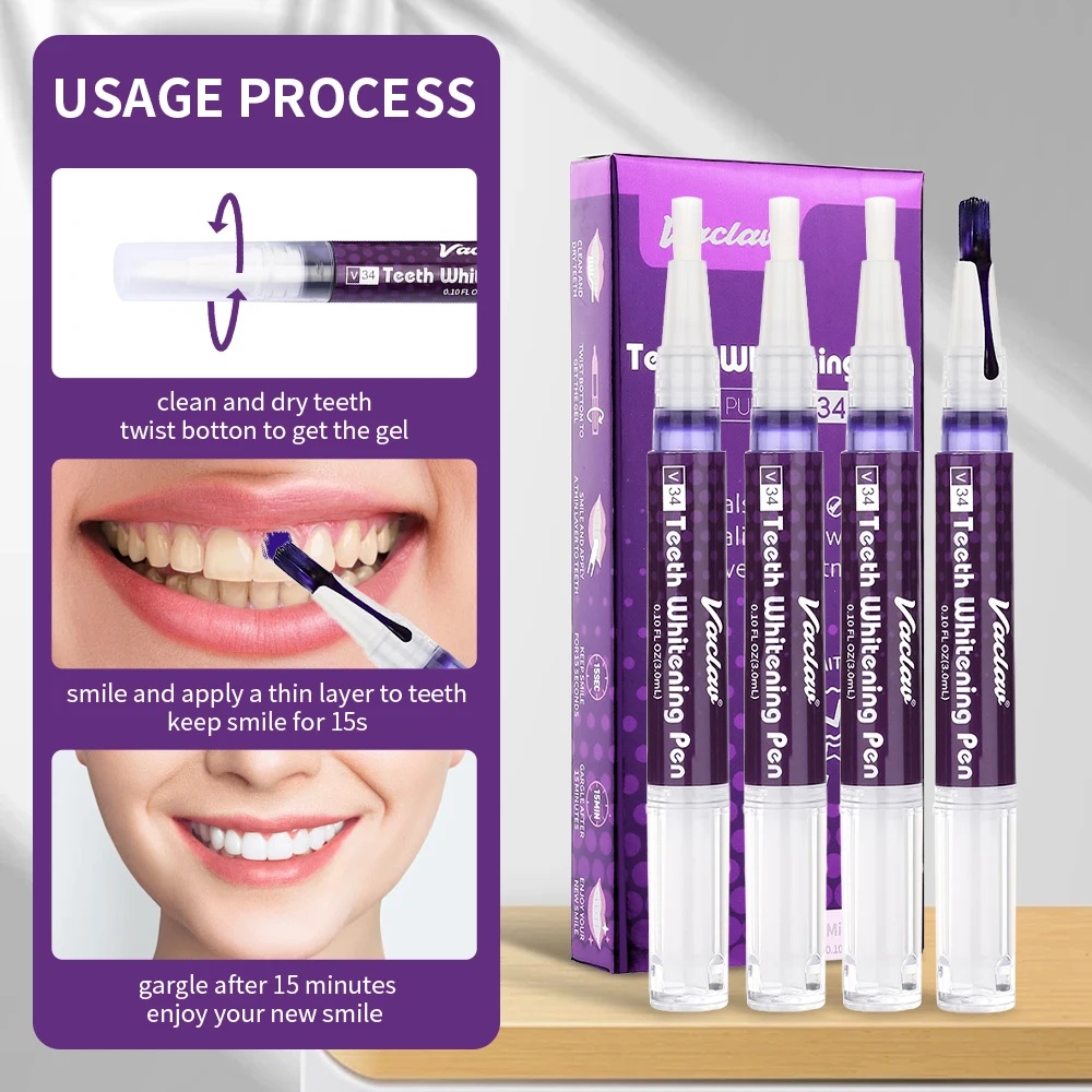ปากกาเจลฟอกสีฟันสีม่วง วาคลาฟ  - Teeth Whitening Fast บทวิจารณ์และราคา